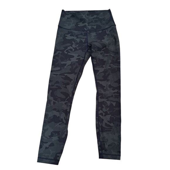 Lululemon Women's Wunder Under Camo Green High Rise Tight 25" Leggings Yoga  6 - Picture 5 of 6
